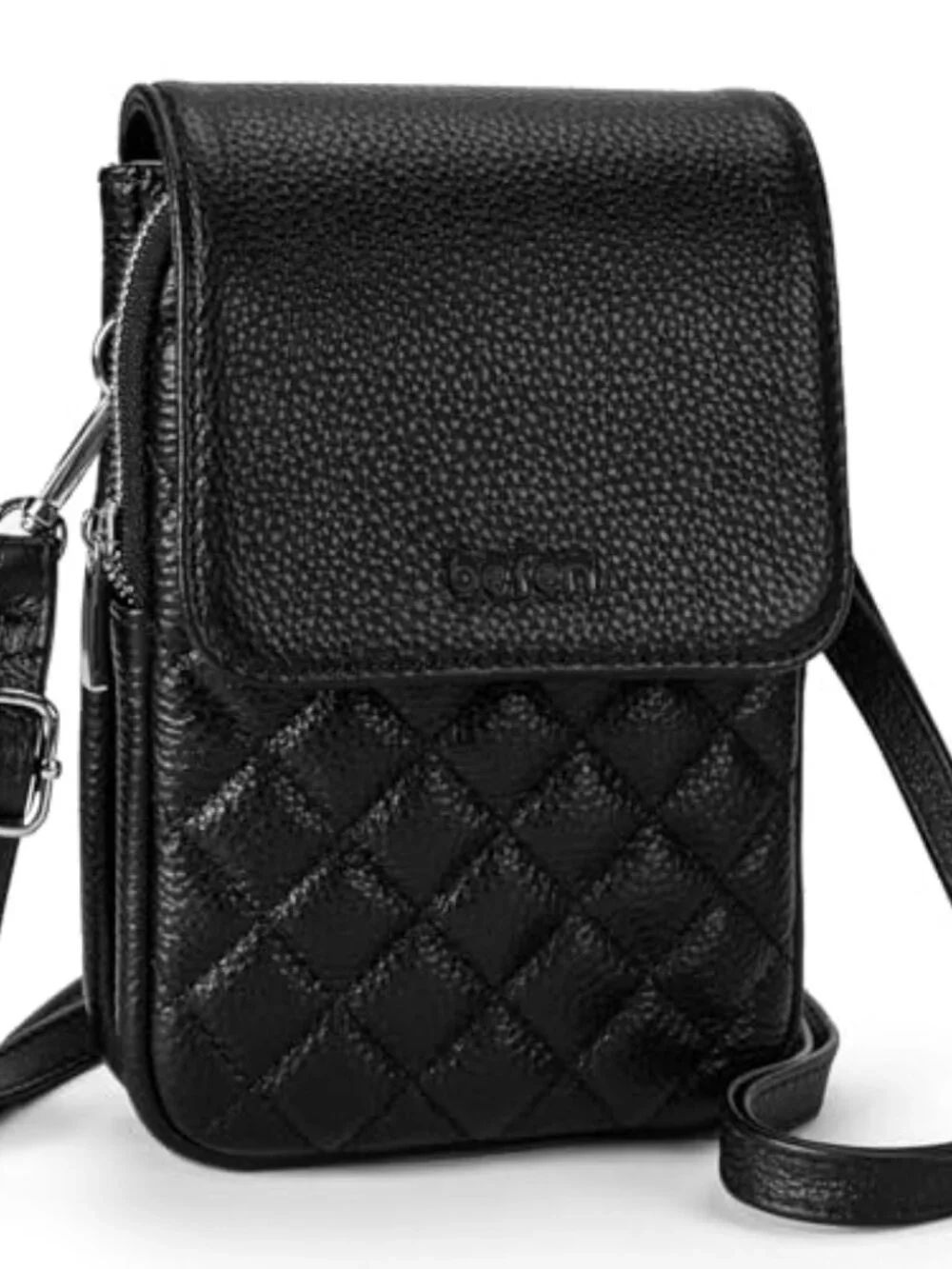 Genuine Leather Crossbody Bag with RFID Blocking Card Slots Cell Phone Purse